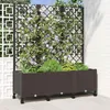 Donica ogrodowa z kratką i kółkami brązowy 120 x 40 x 146 Podgląd zdjęcia produktu 3