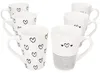 6er Set Cupid Kaffeebecher 250ml Porzellan schwarz-weiß Produktbild-Vorschau 2
