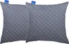 Two gray quilted pillows are shown side-by-side against a white background. Podgląd zdjęcia produktu