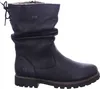 A black leather boot with fur lining, shown from the side against a white background. Anteprima dell’immagine prodotto