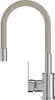 A kitchen faucet with a flexible beige spout and a silver base. Anteprima dell’immagine prodotto