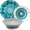 A set of plates and a bowl with decorative patterns. Anteprima dell’immagine prodotto