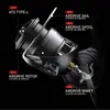 A close-up diagram of a fishing reel with labels pointing out its features. Náhled obrázku produktu