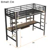 Cama alta de 90 x 200 cm con escritorio, 2 estanterías y un Vista previa de la imagen del producto 5