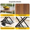 A collage of four images showcasing the details of a table, including its material, surface pattern, and leg structure. Anteprima dell’immagine prodotto