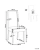 A diagram showing the dimensions of a chair, with a smaller illustration of a chair and a weight limit icon. Náhled obrázku produktu