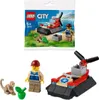 A LEGO City polybag set with a hovercraft, minifigure, and animal figures. Produktbild-Vorschau