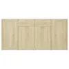 A front view of a long, light-colored wooden sideboard with four doors and two drawers on top. Anteprima dell’immagine prodotto