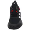 A front view of a black Adidas sneaker with white and red accents. Podgląd zdjęcia produktu