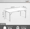 Höhenverstellbarer Klapptisch, weiß, Campingtisch 120 x 60 Produktbild-Vorschau 6