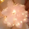Feder-Tischlampe, Feder-Lampenschirm, LED-Nachtlampe, Produktbild-Vorschau 4