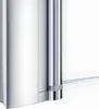 A close-up view of a shower door hinge and frame. Podgląd zdjęcia produktu