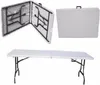 A collage of images showing a folding table in different states: folded and unfolded, and a closed folded table. Produktbild-Vorschau