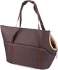 A brown pet carrier bag with a tan, fuzzy interior, shown from a diagonal front-side angle against a white background. Produktbild-Vorschau