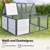 Faltbarer Kaninchenstall Weiß/Grau mit Freilaufgehege & Produktbild-Vorschau 14