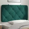 The Living Store Kopfteil-Kissen Dunkelgrün 90 cm Samt Produktbild-Vorschau 2