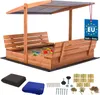 KOTARBAU® Sandkasten mit Dach 140x140 cm Holz mit Abdeckung Produktbild-Vorschau 1
