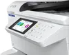 Close-up of the control panel and top section of a white Epson WorkForce Pro printer. Voir les images du produit