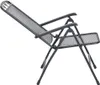 A gray folding chair is shown from the side against a white background. Produktbild-Vorschau