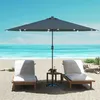 Parasol rond QEENTOE, diamètre 350 cm, avec manivelle et Voir les images du produit 7