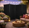 Paravent 4 Teilig 165 x 220 cm Schwarz - Garten & Balkon Produktbild-Vorschau 9