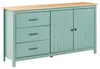 BELIANI Sideboard Grün Kiefernholz 150 cm Lang 3 Schubladen Produktbild-Vorschau 1