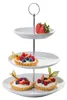Etagere - H 37 cm - 3 Etagen - Weiß - Porzellan Produktbild-Vorschau 1