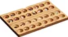 A wooden board game with multiple circular compartments, each containing small stones or crystals. Podgląd zdjęcia produktu