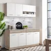 Homestyle4u Küche Küchenblock Weiß Küchenzeile ohne Geräte Produktbild-Vorschau 5