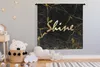 MuchoWow® Wandteppich Wandbehang Zitat - Glänzen - Gold - Produktbild-Vorschau 3