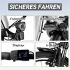 A collage of four close-up images showcasing different features of an e-bike. Produktbild-Vorschau