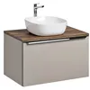 Waschtisch-Unterschrank Set 80cm in taupe mit Vintage Eiche Produktbild-Vorschau 9