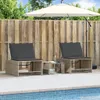 The Living Store Sonnenliegen 2 Stk. mit Tisch Grau Poly Produktbild-Vorschau 5