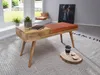 Sitzbank SALIM Ziegenleder / Massivholz Bank 100x52x38 cm Produktbild-Vorschau 7