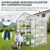 A woman is tending to plants in front of a greenhouse. Voir les images du produit