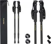 A set of black trekking poles and accessories laid out on a white background. Produktbild-Vorschau
