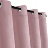 Close-up view of pink velvet curtains with grommets. Náhľad obrázku produktu