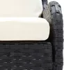 vidaXL Garten-Ecksofa 2-tlg. Poly Rattan Schwarz Produktbild-Vorschau 3