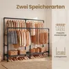SONGMICS Kleiderständer mit Doppelstange und 2 Ablagen, Produktbild-Vorschau 6
