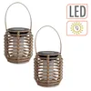 Solar Mini Leuchte in Rattan Optik 11 x 10 cm - 2er Set - Produktbild-Vorschau 3