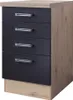 Schubkastenschrank - 50 cm breit - Anthrazit San Remo Eiche Produktbild-Vorschau 1