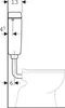 Diagram showing dimensions of a toilet cistern. Produktbild-Vorschau