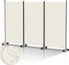 Paravent auf Rollen 3 teilig Beige 263x181 cm Outdoor Produktbild-Vorschau 1