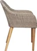 A side view of a single wicker chair with wooden legs on a white background. Náhled obrázku produktu