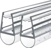 Two clear plastic shower door seals with gray aluminum frames, showing water droplets on the surface. Anteprima dell’immagine prodotto