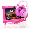 A pink tablet in a protective case and pink headphones are displayed against a white background. Produktbild-Vorschau