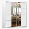 Schwebetürenschrank Kleiderschrank Schrank 203cm Weiß/Weiß Produktbild-Vorschau 2