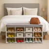Relaxdays Schuhbank, 12 Fächer, gepolsterte Sitzfläche, Produktbild-Vorschau 3