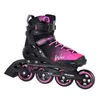 A pair of black and pink inline skates on a white background. Voir les images du produit