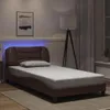 vidaXL Bettgestell mit LED ohne Matratze "Hvar" Braun Produktbild-Vorschau 2